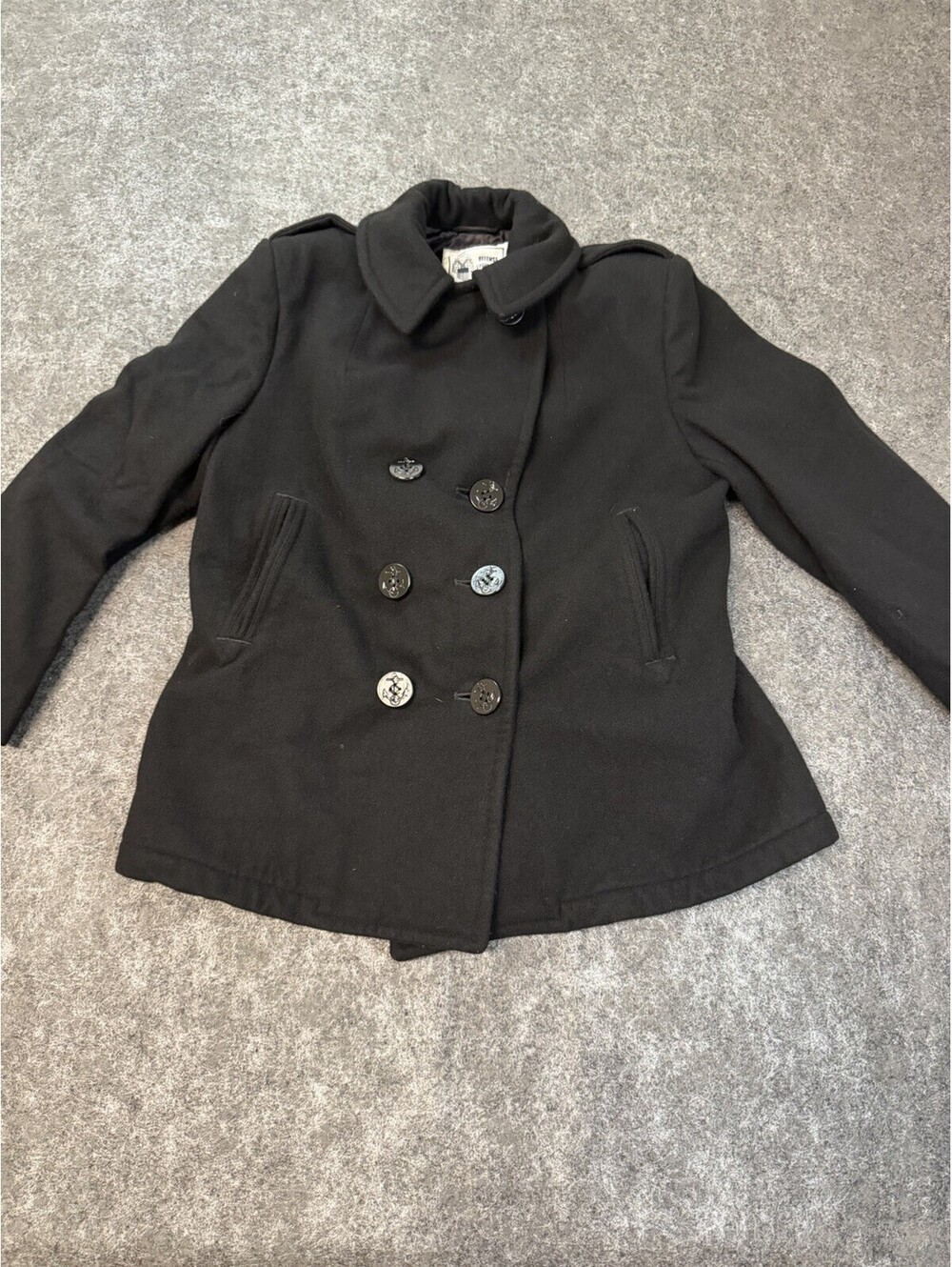 Defense Logistics Agency Women’s 100% Wool Peacoat Black Size 12S Military